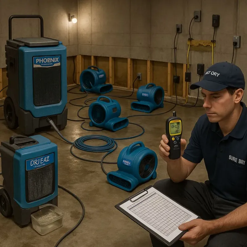 Structural Drying and Dehumidification process in Grays Harbor County, WA